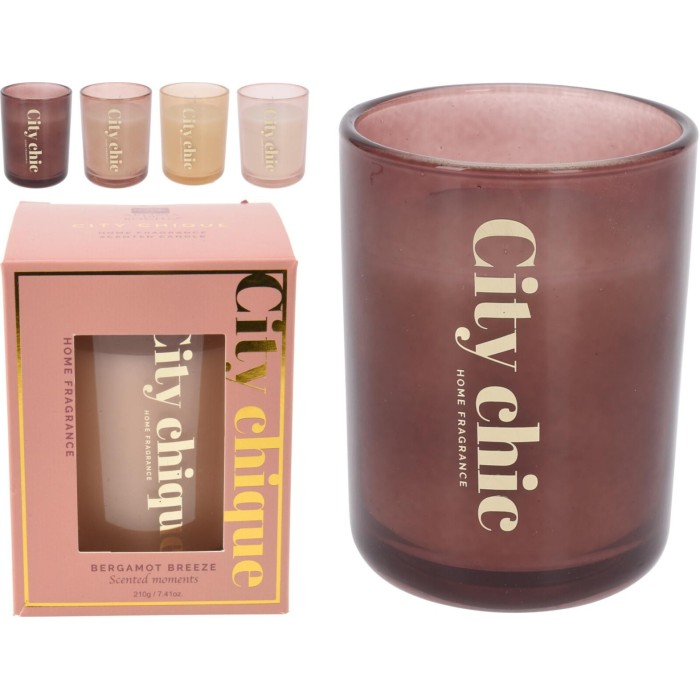 CANDELA IN VETRO 8X10CM 4COLOR